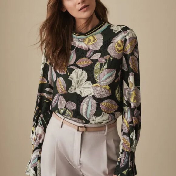 Reiss Flora Floral Printed Blouse - Picture 1 of 10